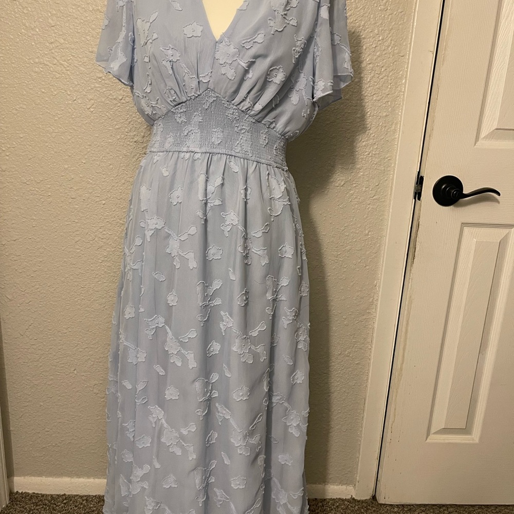 Elegant Light Blue Maxi Dress